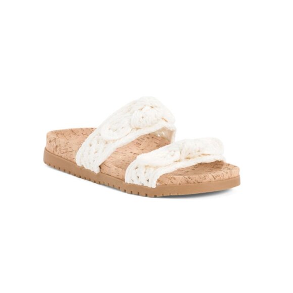 ANNE KLEIN White Bulia Crochet Bow Sandals - Picture 1 of 2